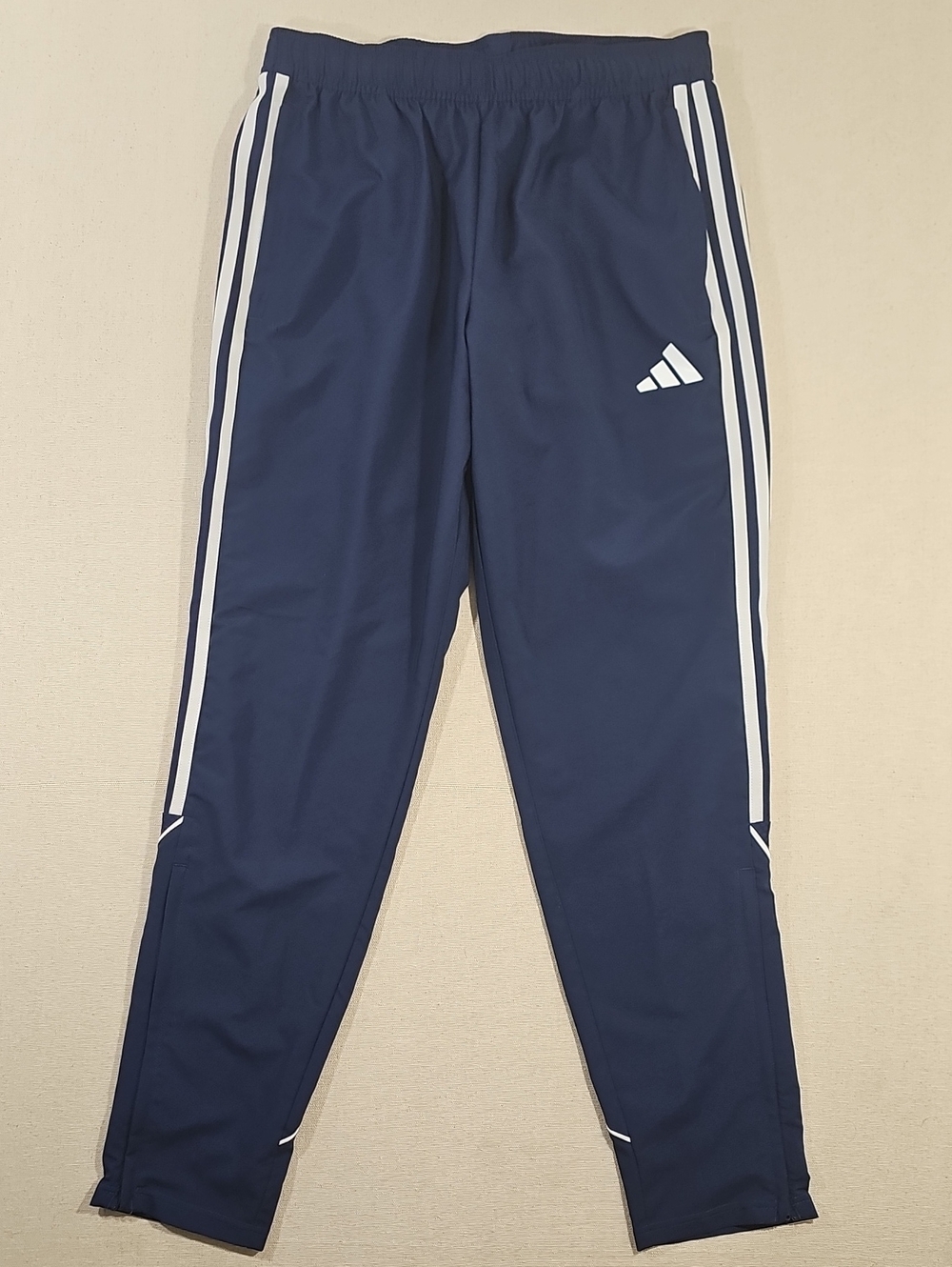 adidas Navy Blue Track Pants with White Stripes